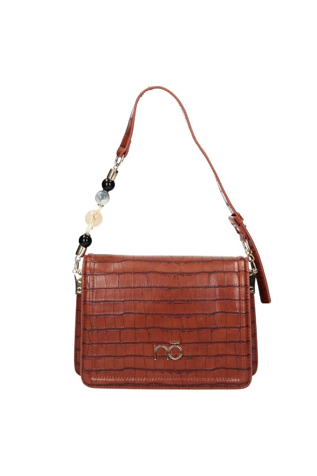 Geanta de mana, Nobo, Piele ecologica, Maro, 14 x 22 x 8 cm