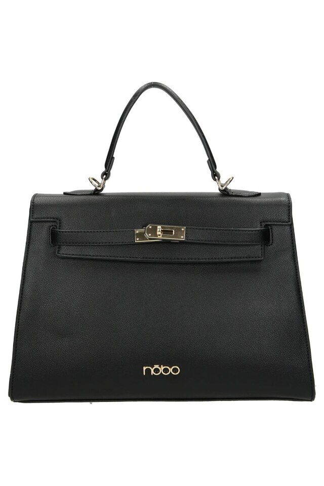 Geanta de mana, NOBO, NBAG-L0790-C020, Piele ecologica, 23x31/35x11 cm, Negru