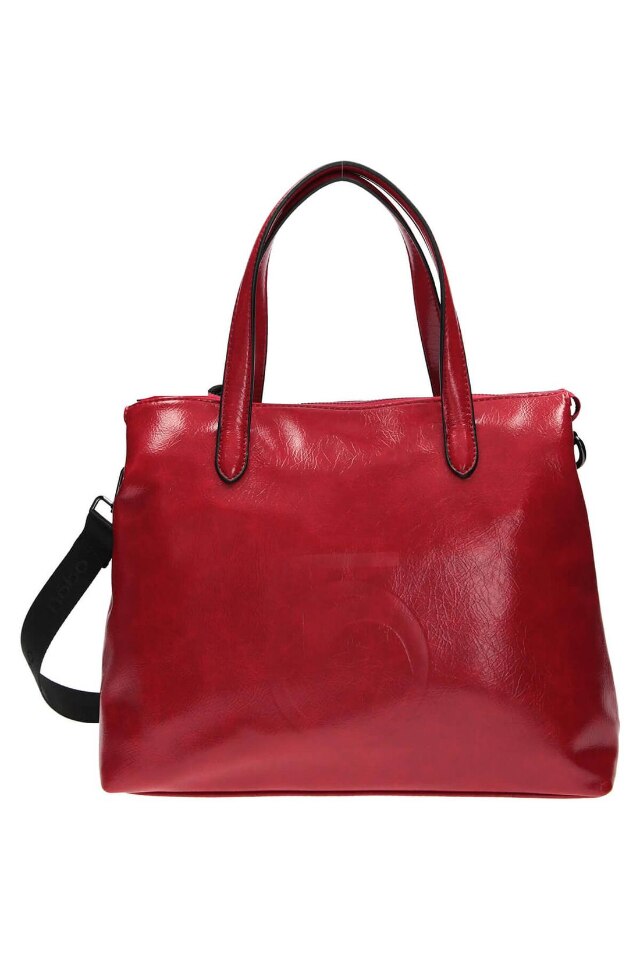 Geanta de mana, Nobo, Piele ecologica, Rosu, 24x34x17 cm