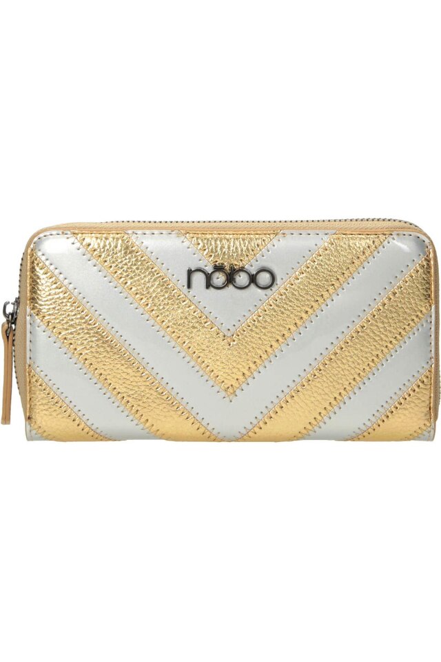 Portofel NOBO, 10x19.5x2.5 cm, Piele ecologica, Auriu