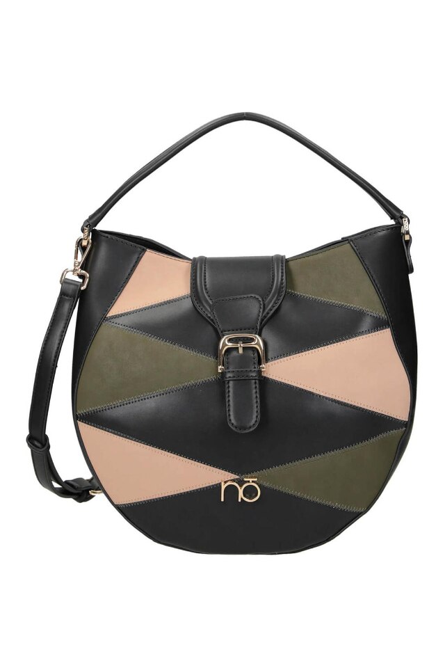 Geanta de dama, Nobo, Buzunar interior, Detalii peticite, 29 x 34 x 12 cm, Negru