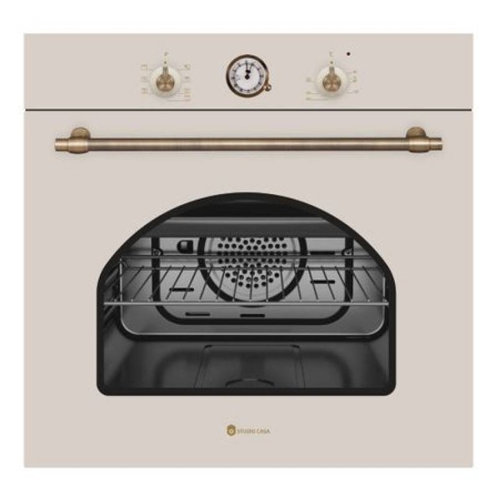 Рустик електрическа фурна за вграждане Studio Casa Dolce Vita 60 Beige, Енергиен клас А, 6 функции, Грил, Вентилатор
