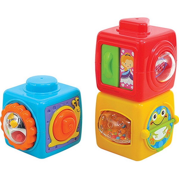 Cuburi creative Playgo ABC Blocks, 3 piese