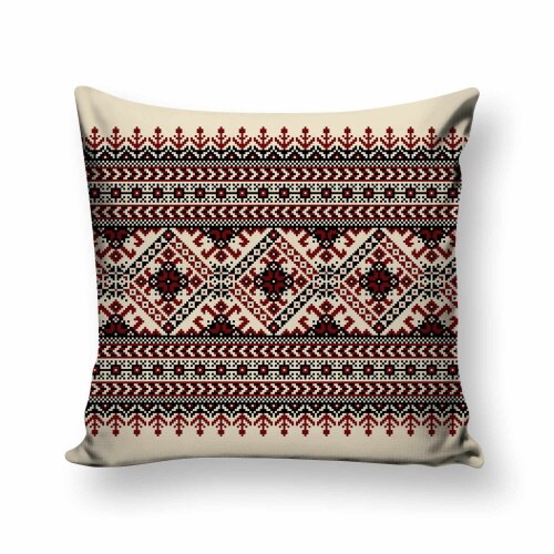 Perna print Deco, poliester plus fibra poliester siliconizata, model traditional, dimesniuni 43 x 43 cm