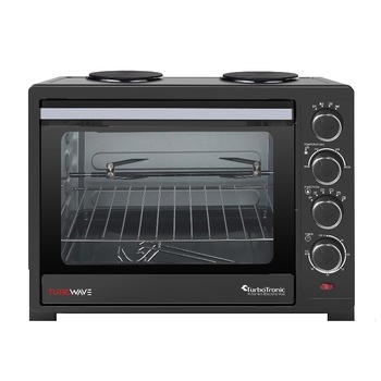 Cuptor electric cu plita TurboTronic TT-EV35TS, 3200W, 350 de grade, 35L, Timer, Convectie, Grill, Rotisor, Negru Cuptor electric cu plita TurboTronic TT-EV35TS, 3200W, 350 de grade, 35L, Timer, Convectie, Grill, Rotisor, Negru