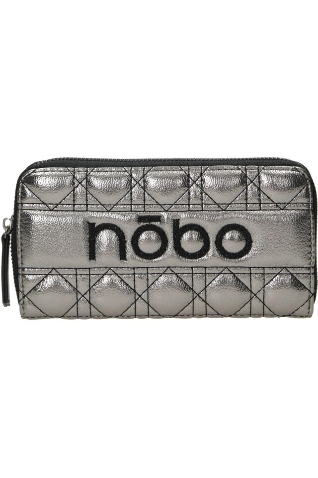 Portofel pentru femei, Nobo, NPUR-L1040-C025, Piele ecologica, 10 x 19.5 x 3.5 cm, Gri/Negru