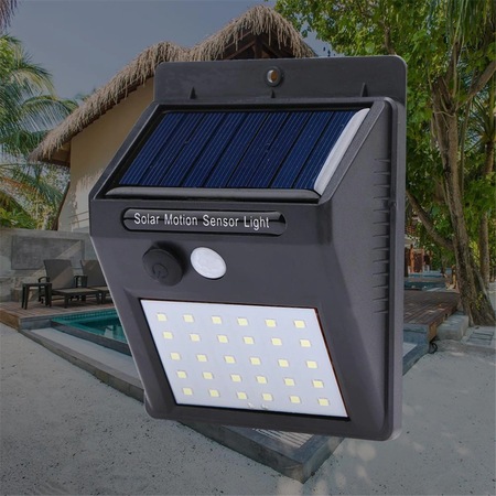 Set 2 lampi solare, Tiessa®, 30 de LED, senzor de miscare, 0.55W