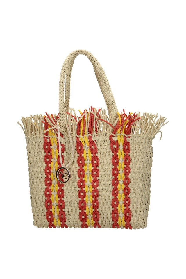 Geanta de mana Nobo, NBAG-XI0750-C005, Ratan, Maro/Portocaliu