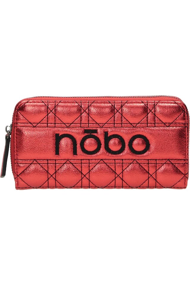 Portofel pentru femei, Nobo, NPUR-L1040-CM05, Piele ecologica, 10 x 19.5 x 3.5 cm, Rosu/Negru