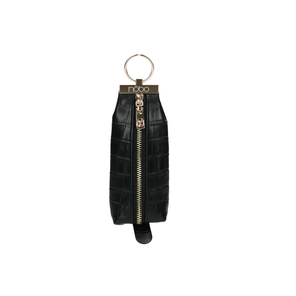 Breloc Nobo NBRE-LJ0010-C020, Piele ecologica, Negru