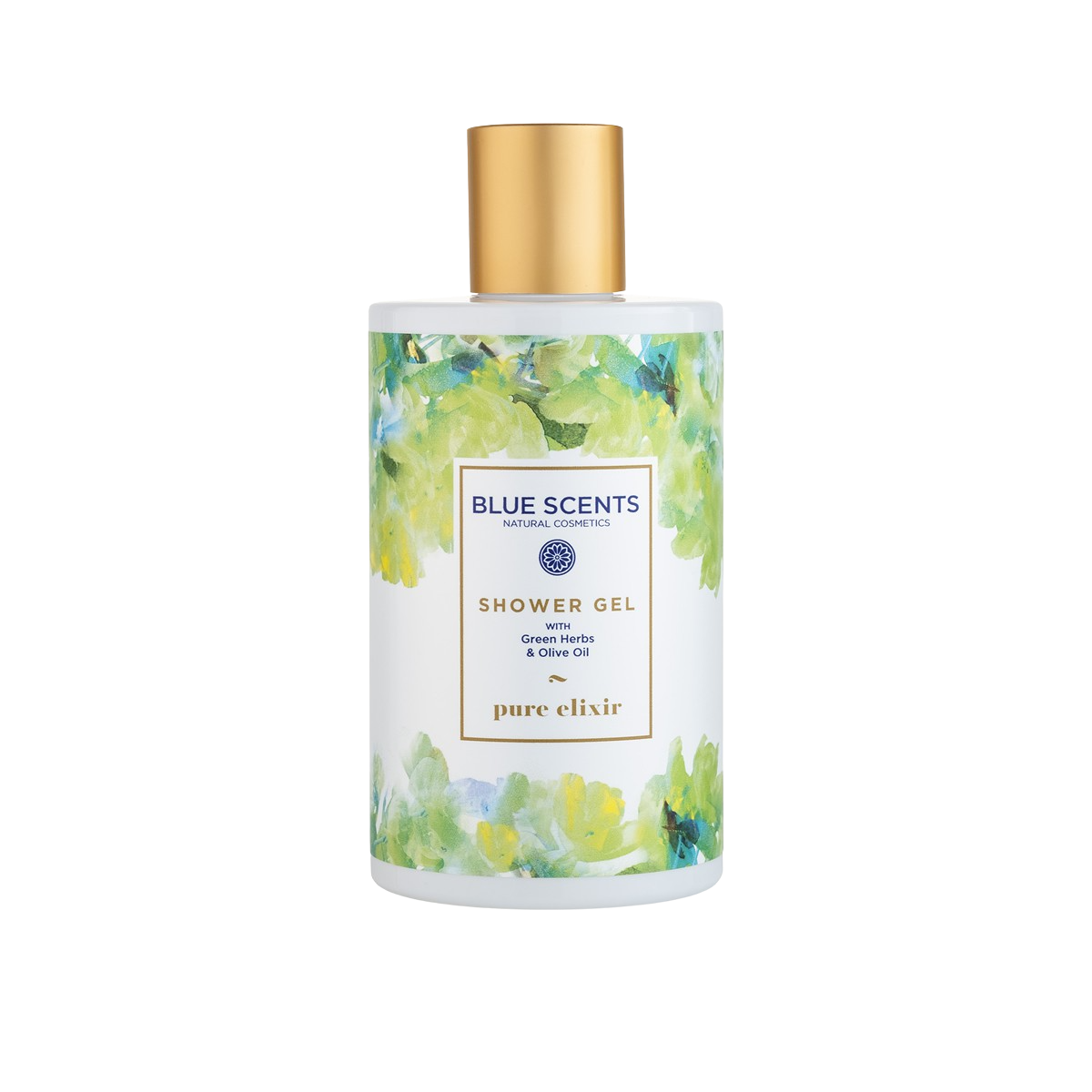 Gel de dus Blue Scents, cu ulei de masline organic, ierburi grecesti, Pure Elixir, 300 ml