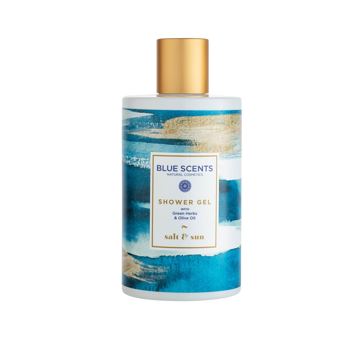 Gel de dus Blue Scents, cu ulei de masline organic, ierburi grecesti, Sare & Soare, 300 ml