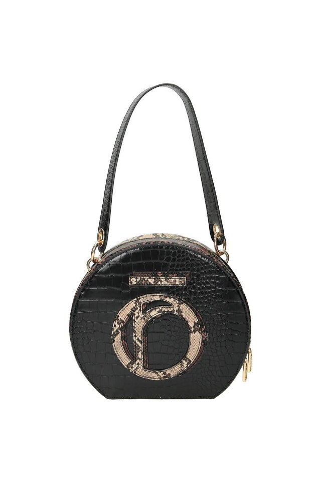 Geanta de dama, Nobo, Rotunda, Buzunar interior, 22 x 25 x 7 cm, Negru