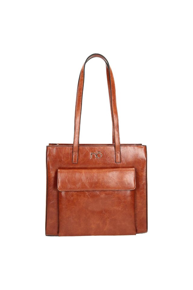 Geanta de mana, NOBO, NBAG-L2810-C017, Piele ecologica, 30x32x10 cm, Maro