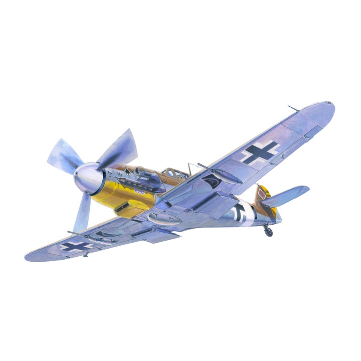 Macheta aeromodele de construit MisterCraft Messerschmitt BF-109G-4/trop Shiess Luftwaffe fighter 1:72 MCR C88