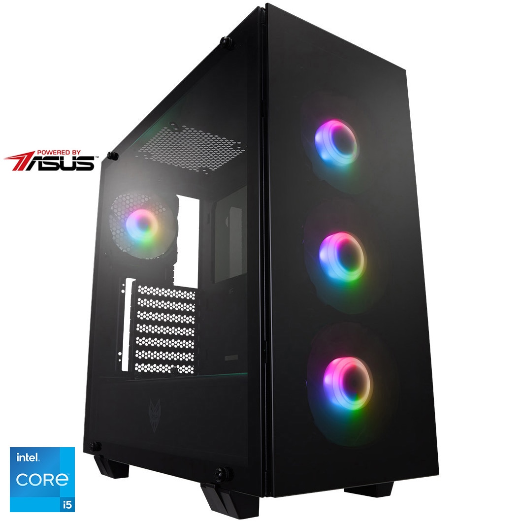 Sistem Desktop PC Gaming Serioux Powered by ASUS cu procesor Intel® Core™ i5-11400 pana la 4.40GHz, 16GB DDR4, 1TB SSD M.2 PCIe, GeForce® RTX 3070 8GB GDDR6 LHR, Microsoft Windows 10 Home