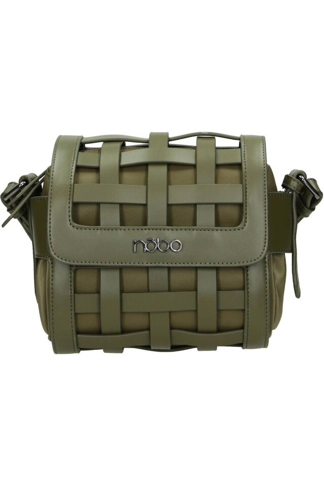 Geanta de mana, Nobo, Piele ecologica, Verde, 23 x 25 x 6 cm