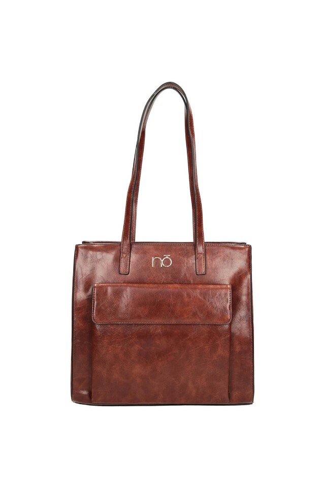 Geanta de mana, NOBO, NBAG-L2810-CM17, Piele ecologica, 30x32x10 cm, Maro