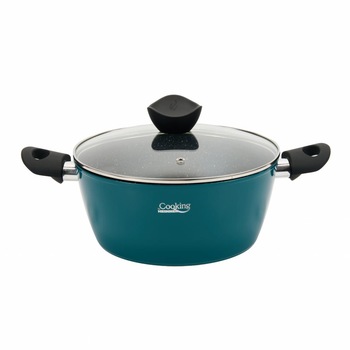 Cratita aluminiu cu capac, 22 x 9.5 cm, 3.5 L, Verde Cratita aluminiu cu capac, 22 x 9.5 cm, 3.5 L, Verde