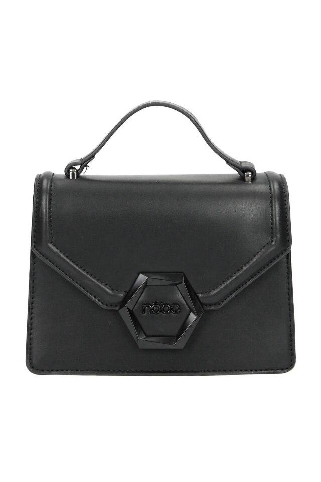 Geanta de dama, Nobo, Toarta lant, Buzunar interior, 15.5 x 21 x 8 cm, Negru