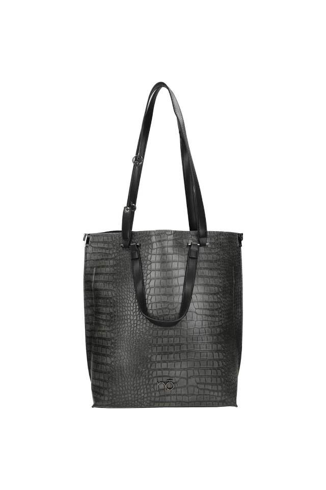 Geanta de mana, NOBO, NBAG-L2860-C019, Piele ecologica, 38x40x11 cm, Gri
