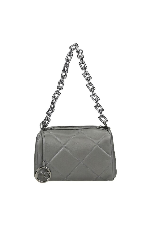 Geanta de mana, Nobo, Piele ecologica, Gri, 18 x 23 x 10 cm