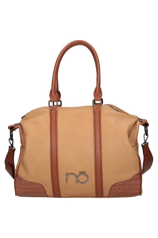 Geanta de mana Nobo, 34x37x11 cm, Piele ecologica, Maro