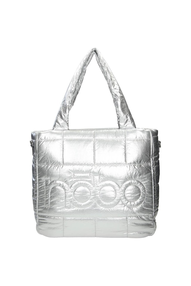 Geanta de mana, NOBO, NBAG-L3030-C022, Piele ecologica, 33x43x13 cm, Argintiu