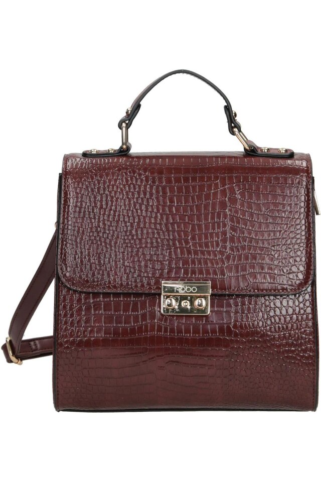 Geanta de mana, Nobo, Piele ecologica, Rosu, 26x24x10 cm