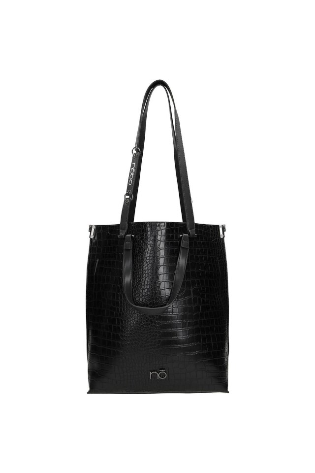 Geanta de mana, NOBO, NBAG-L2860-C020, Piele ecologica, 38x40x11 cm, Negru
