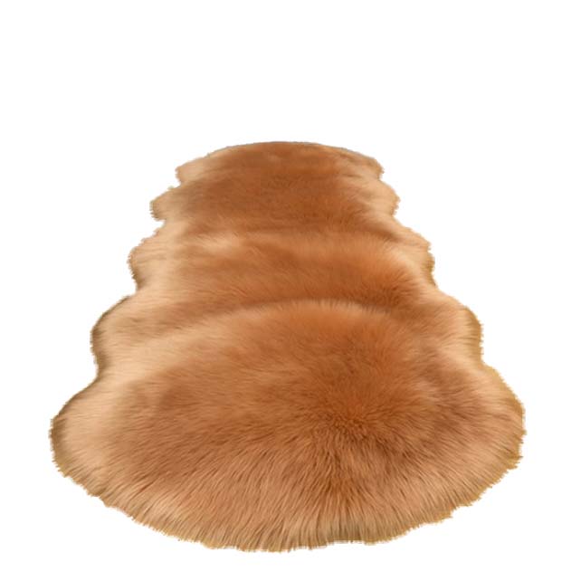 Covor de plus premium, cu gramada lunga, Forma ondulat, culoare Beige, 60x150 cm