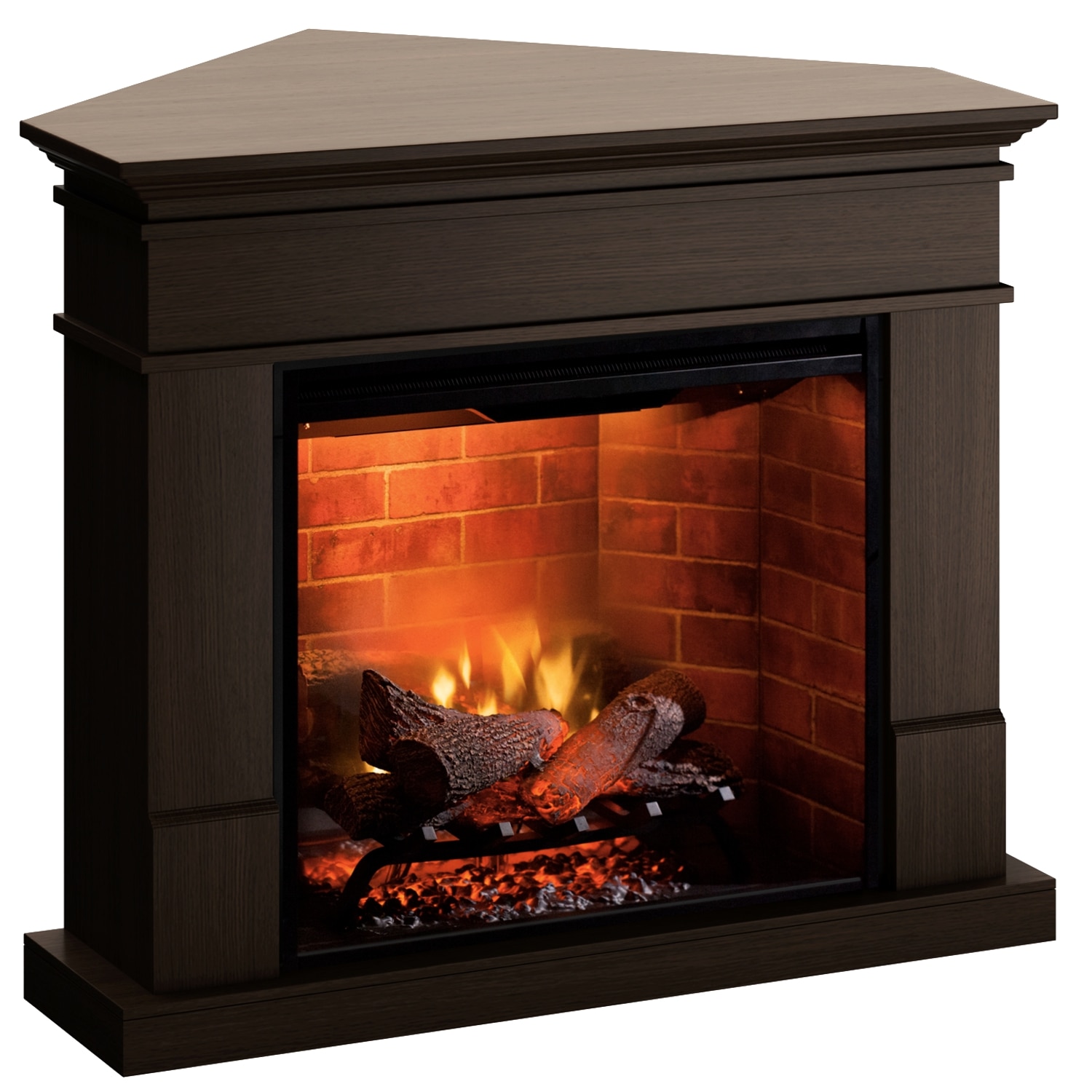 Semineu Lisabona Premium Wenge colt 125 x 107 x 100cm, cu focar electric 3D  Dimplex Revillusion 30 cu sunet - eMAG.ro