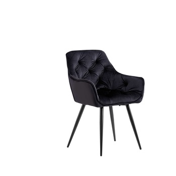 Scaun dining, bucatarie Kasper 2, KALENDA, stofa velvet negru, 57x58,5x86 h cm Scaun dining, bucatarie Kasper 2, KALENDA, stofa velvet negru, 57x58,5x86 h cm