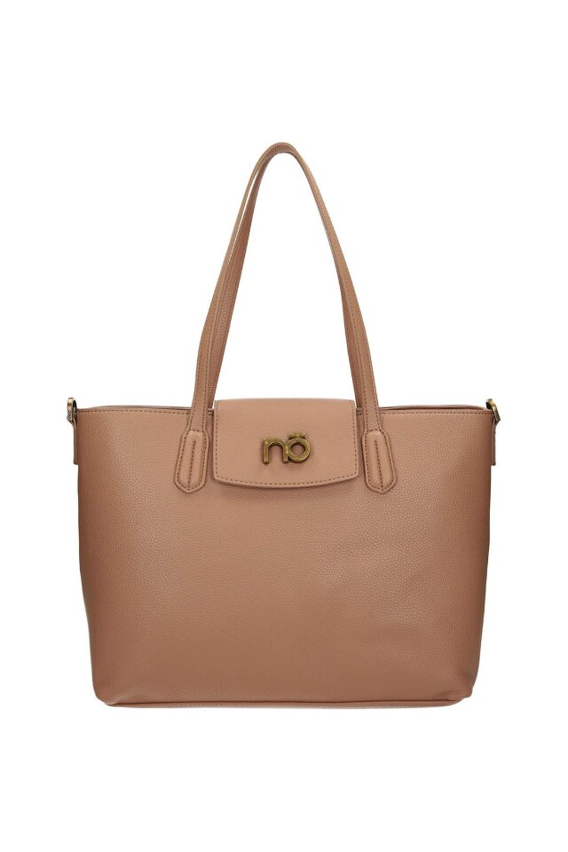 Geanta Nobo, Piele ecologica, 28 x 41 x 14 cm, Bej