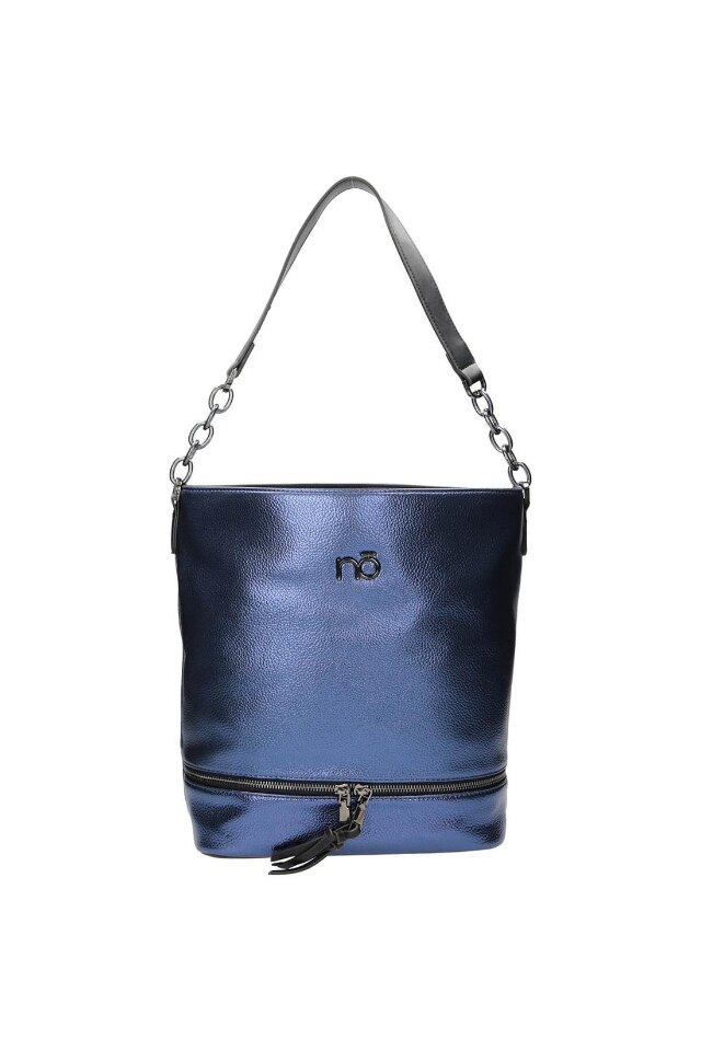 Geanta de mana, Nobo, Stralucitoare, Buzunar interior, 31 x 36 x 13 cm, Bleumarin