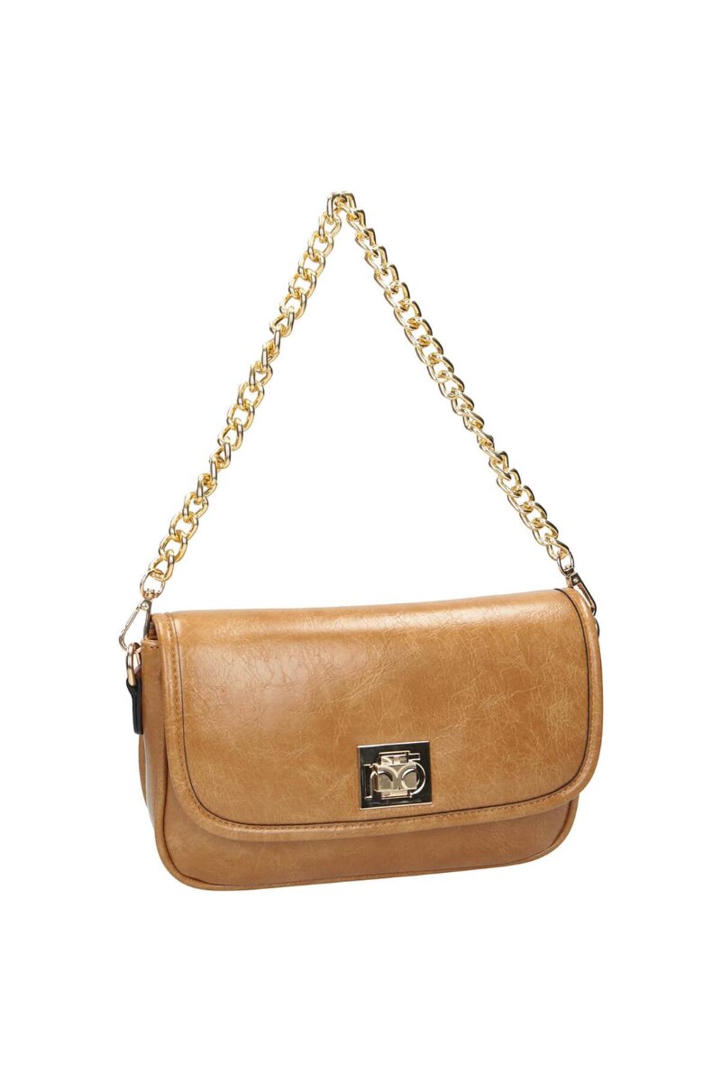 Geanta de mana, Nobo, Piele ecologica, Galben, 16 x 25 x 5 cm