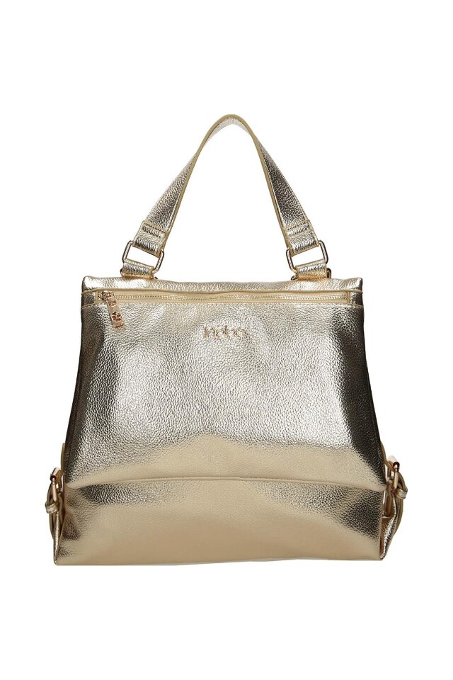 Geanta de mana, Nobo, Stralucitoare, Buzunar interior, 29 x 30 / 34 x 11 cm, Auriu