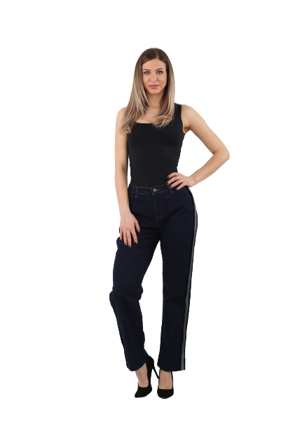 Jeans dungi laterale, Reserved, Negru, 40