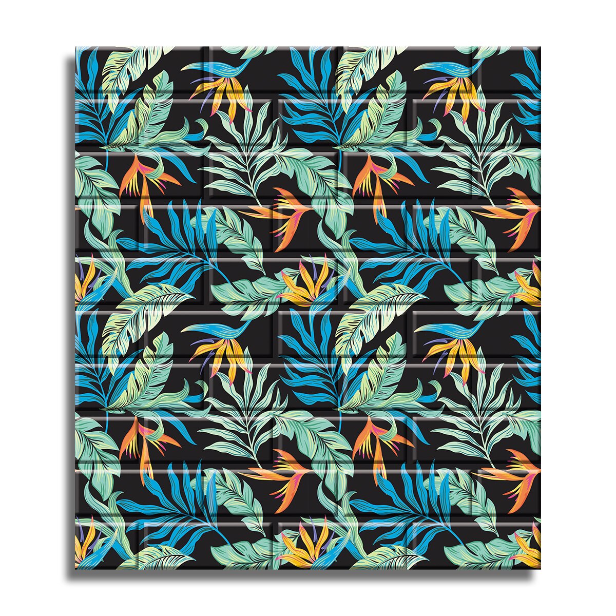 Tapet 3D Autoadeziv, design modern, usor de curatat, 70x70cm , D3573, model frunza, multicolor