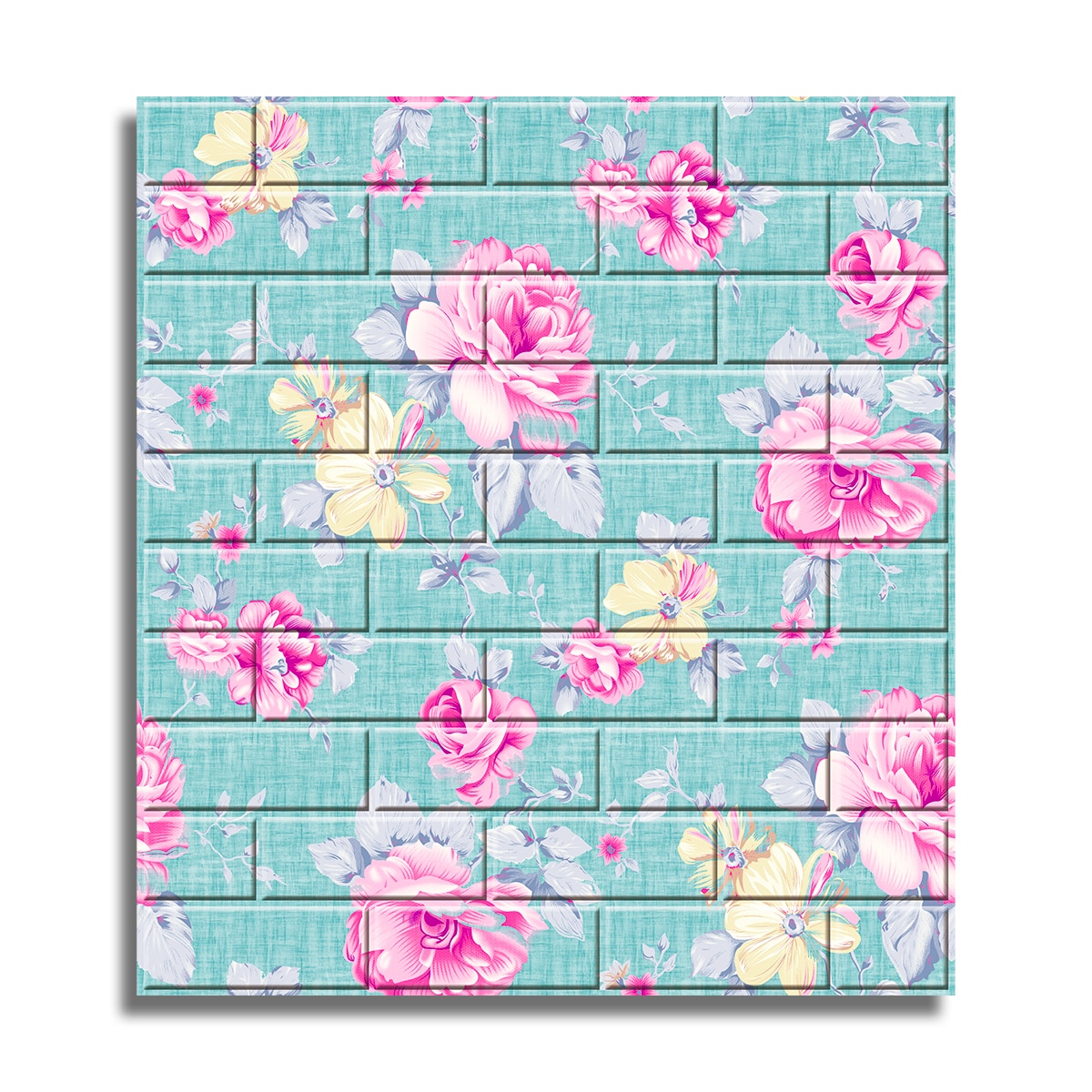 Tapet 3D Autoadeziv, design modern, usor de curatat, 70x70cm , D3565, model flori, multicolor