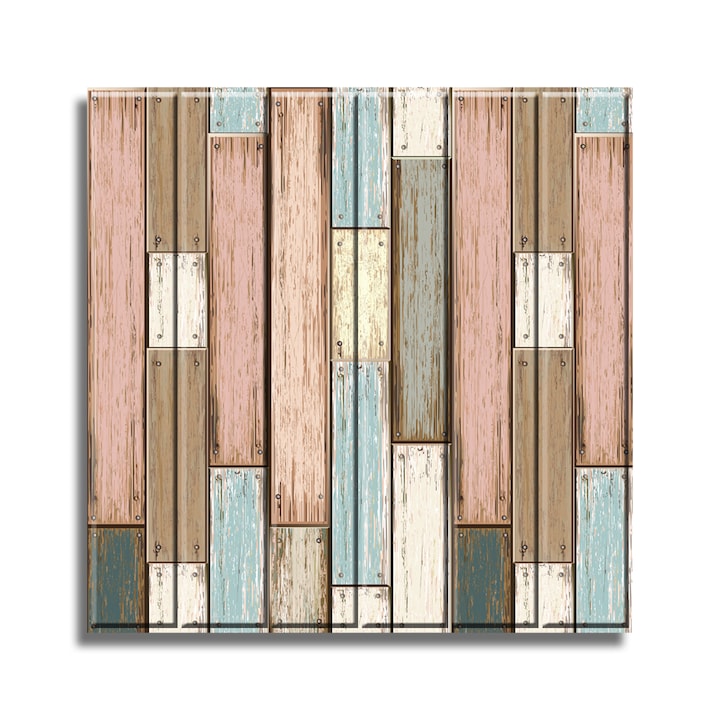 Tapet 3D Autoadeziv, design modern, usor de curatat, 70x70cm, D3531, model rigla, multicolor