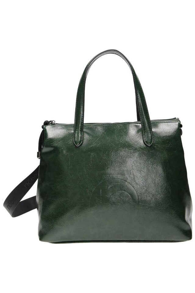 Geanta de mana, Nobo, Piele ecologica, Verde, 24x34x17 cm