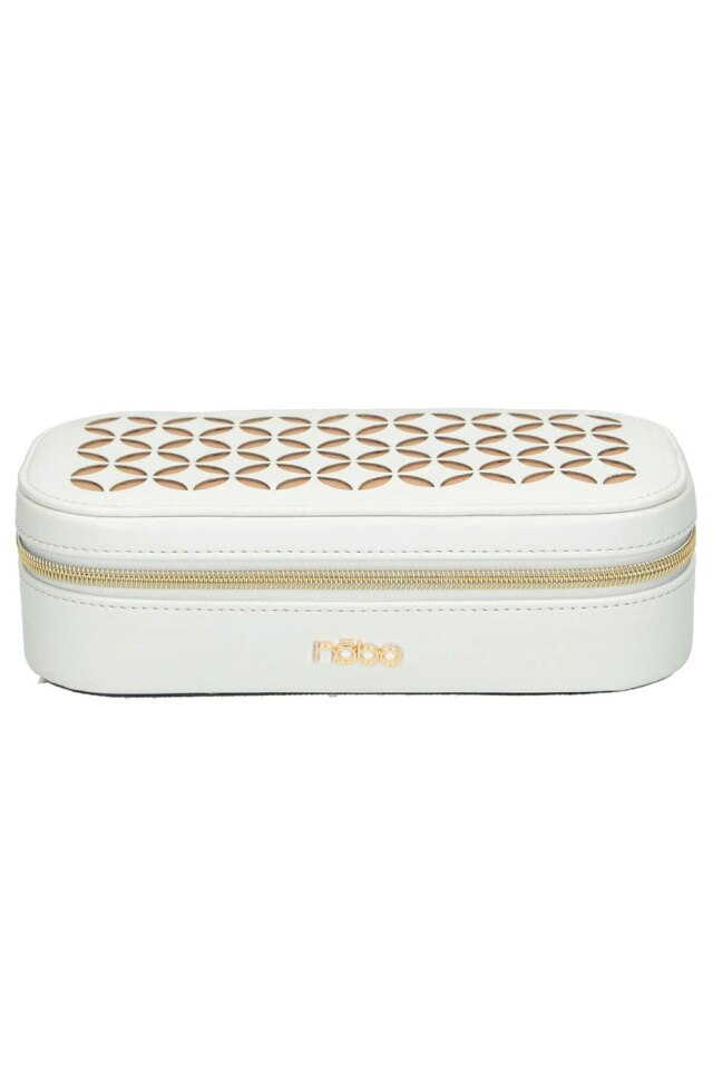 Cutie bijuterii, NOBO, NBOX-I21-C000, Piele ecologica, Alb/Maro