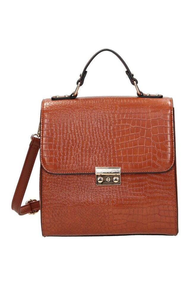 Geanta de mana, Nobo, Piele ecologica, Maro, 26x24x10 cm