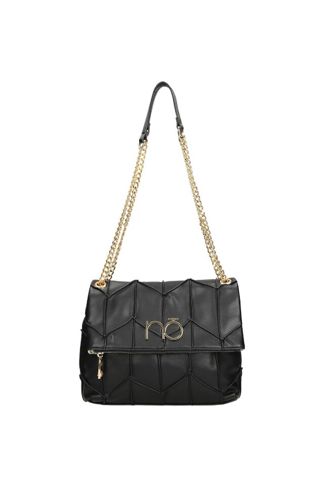 Geanta de mana, Nobo, Detalii cusute, 2 x Buzunar interior, 22 x 32 x 10 cm, Negru