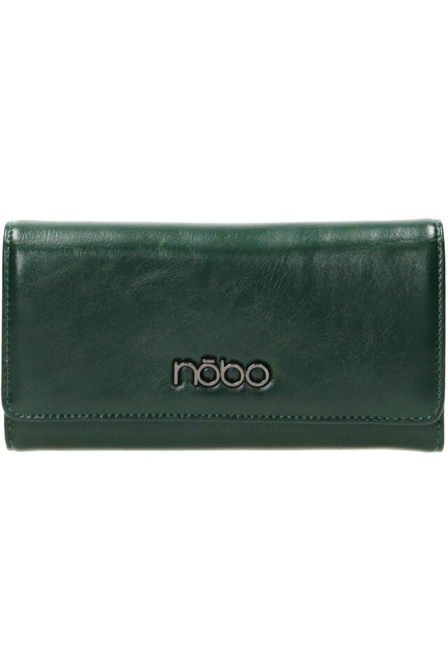 Portofel NOBO, Piele ecologica, 10x19.5x3.5 cm, Verde