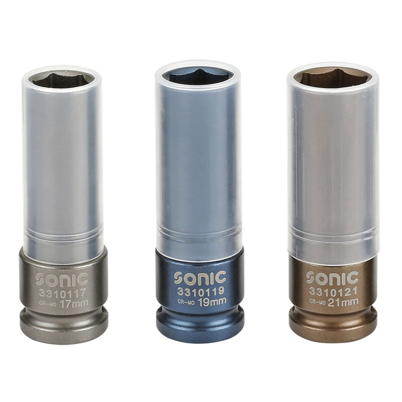 Set tubulare 1/2 ,cu protectie pentru jante, 17, 19, 21mm , 3 buc - SONIC 300301