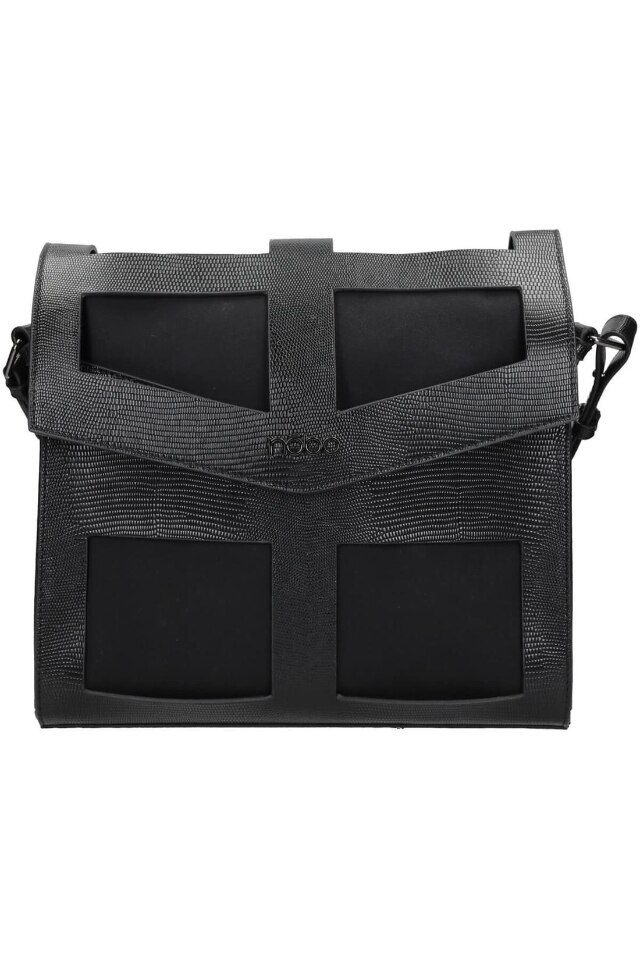 Geanta de mana Nobo, Piele ecologica, 25 x 32 x 10 cm, Negru