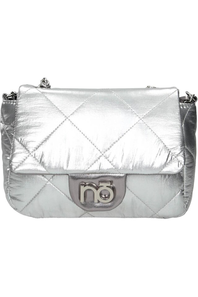 Geanta de umar, Nobo, Piele ecologica, Argintiu, 17 x 24 x 8 cm