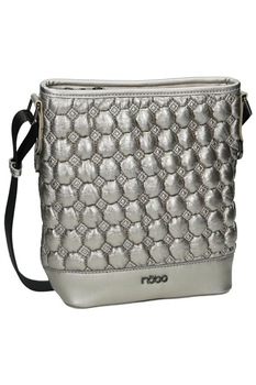 Geanta Nobo, 25x19x9 cm, Piele ecololgica, Argintiu Geanta Nobo, 25x19x9 cm, Piele ecololgica, Argintiu